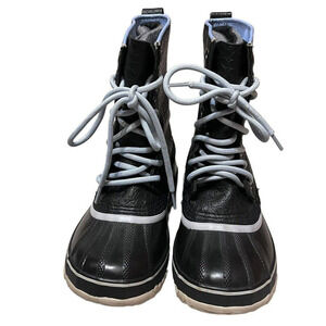 Sorel 1964 Premium Size 5 Pebbled Winter Snow Boots Black Blue